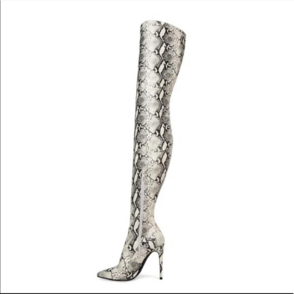 Steve Madden Domain thigh high boots snake print - Picture 2 of 9